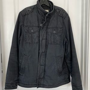 Old Navy military style zip up canvas jacket in washed black men's small S